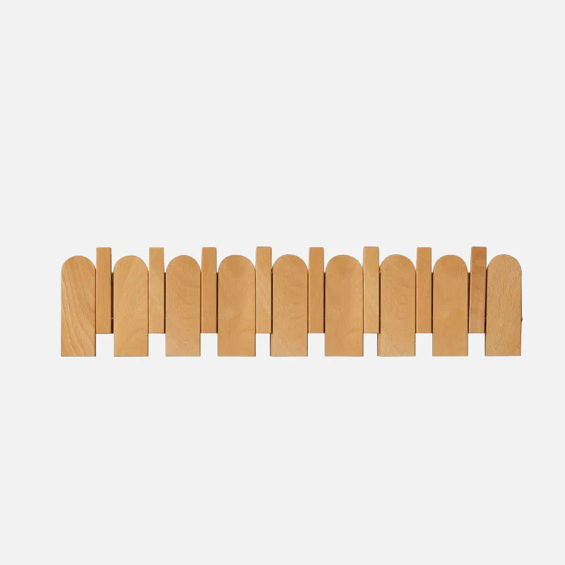 Picket Walnut Wood Coat Rack Light Brown Large - 8 Hooks