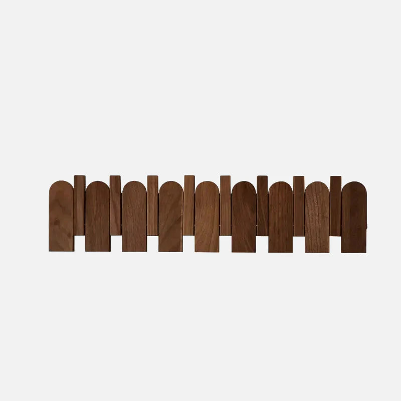 Picket Walnut Wood Coat Rack Walnut Large - 8 Hooks
