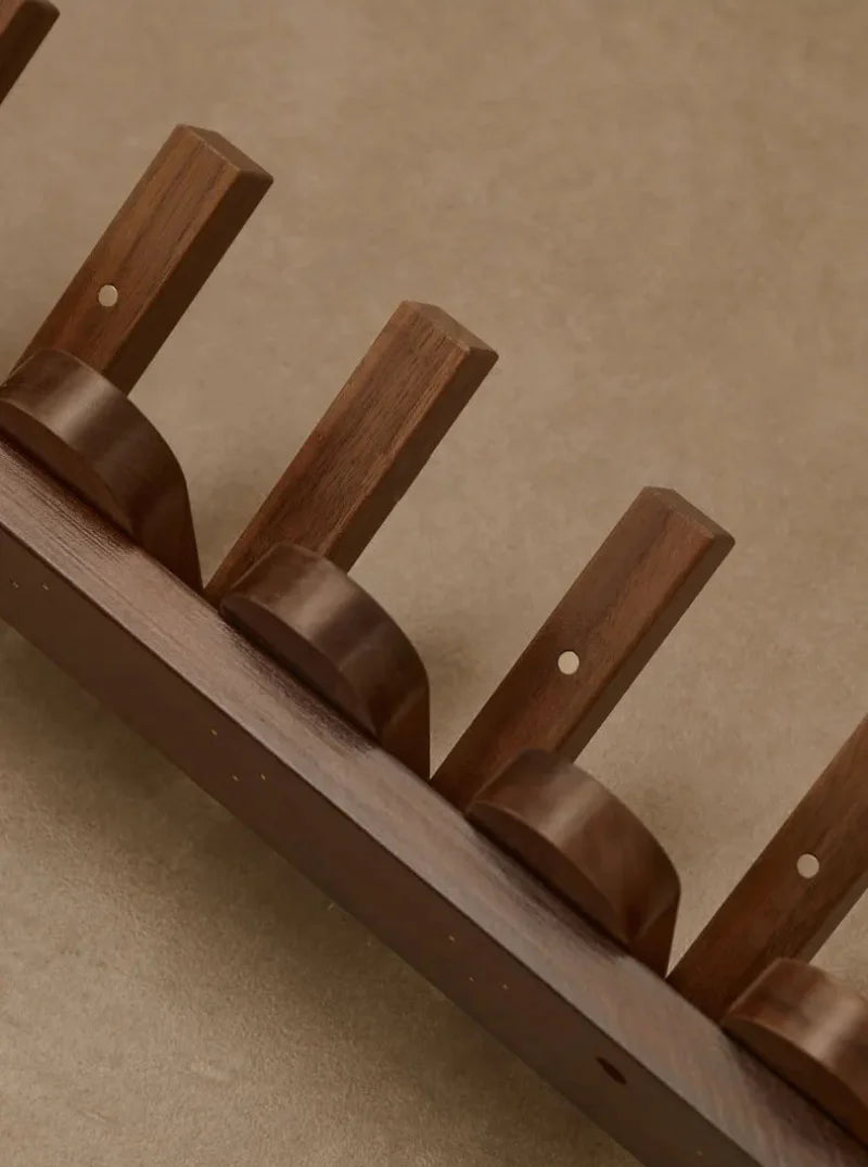 Picket Walnut Wood Coat Rack