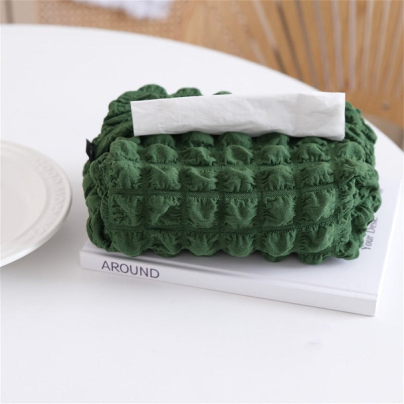 Pineapple Quilted Tissue Box Green