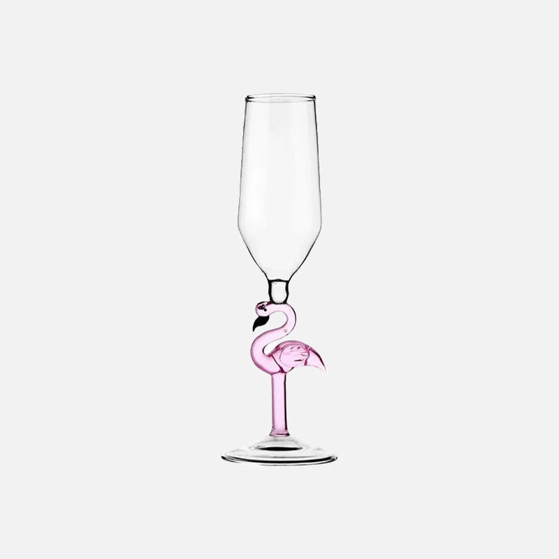Pink Flamingo Wine Glasses Flute