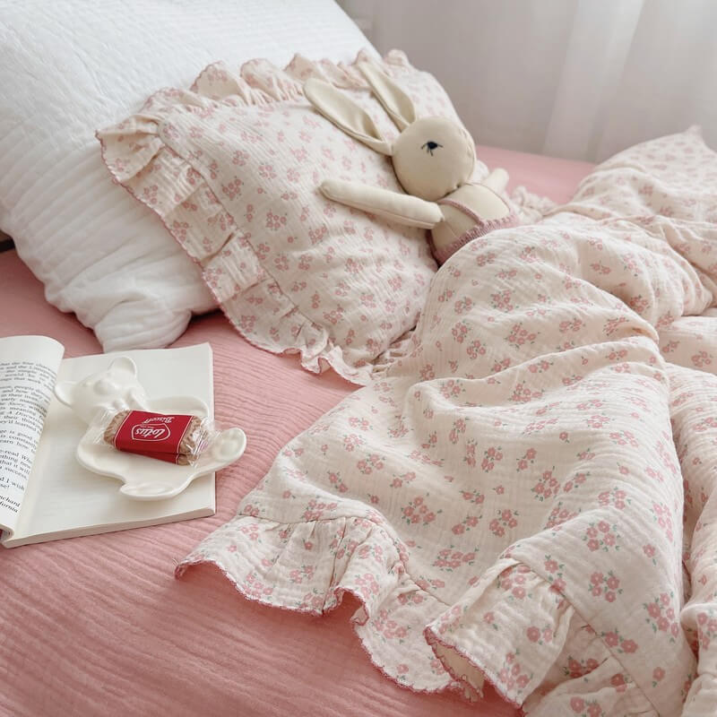 Vintage Ruffle Duvet Cover Set – Carmine Floral