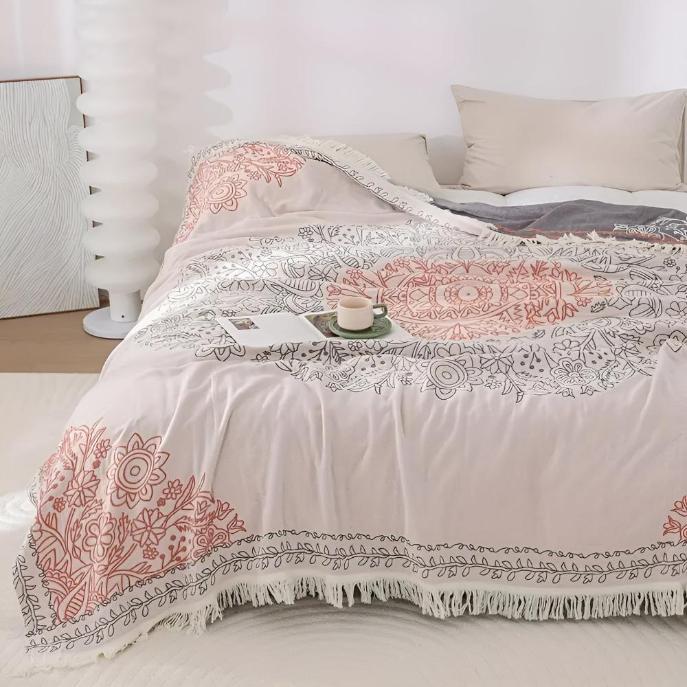 Scandi Chic Cotton Blanket Pink