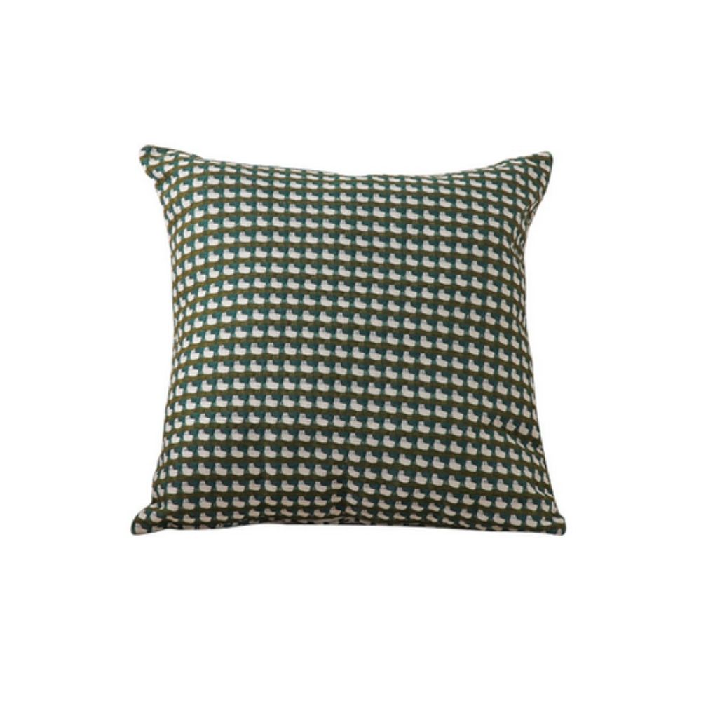 Pixel Weave Cushion Cover Olive Check