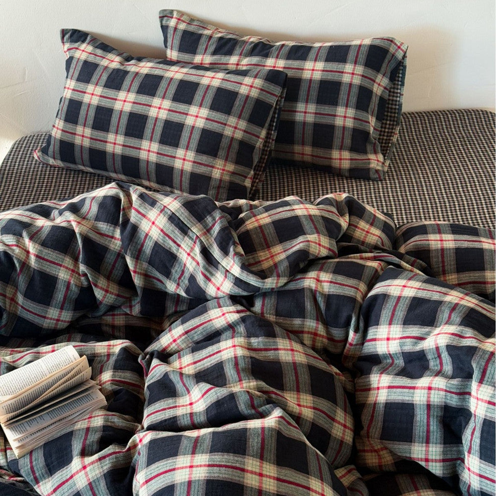 Plaid Cotton Bedding Set