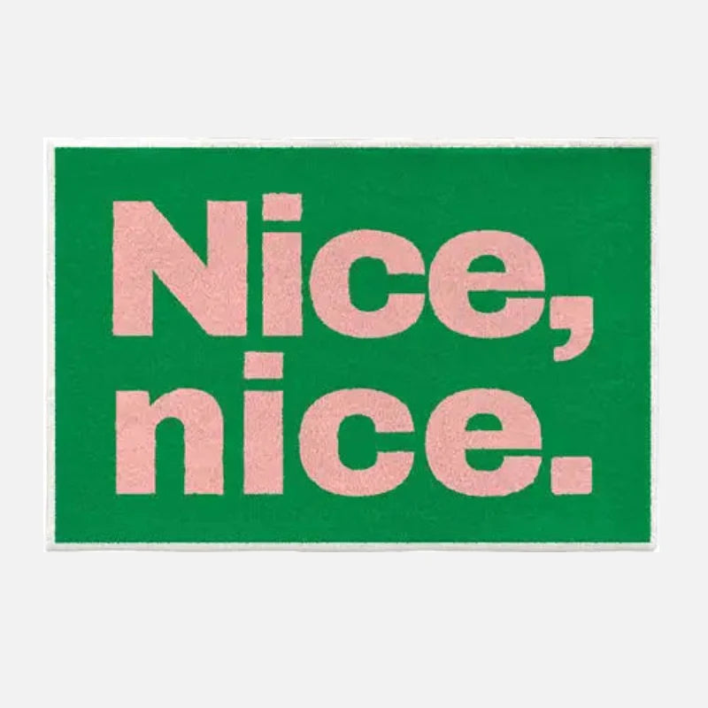 Playful Pop Statement Bath Mat & Runner Rug Green Bath Mat