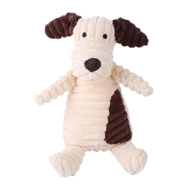 Plush Squeaky White Dog Toy – Soft Chew Toy for Small & Medium Dogs