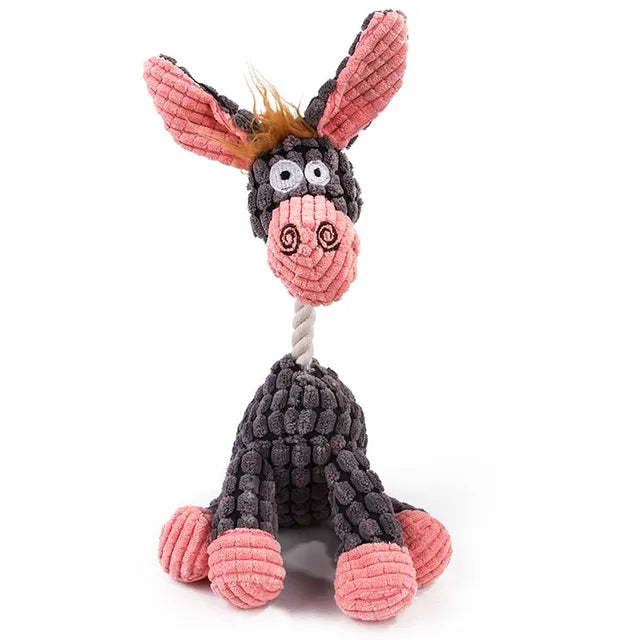 Plush Squeaky Donkey Dog Toy – Soft Chew Toy for Small & Medium Dogs