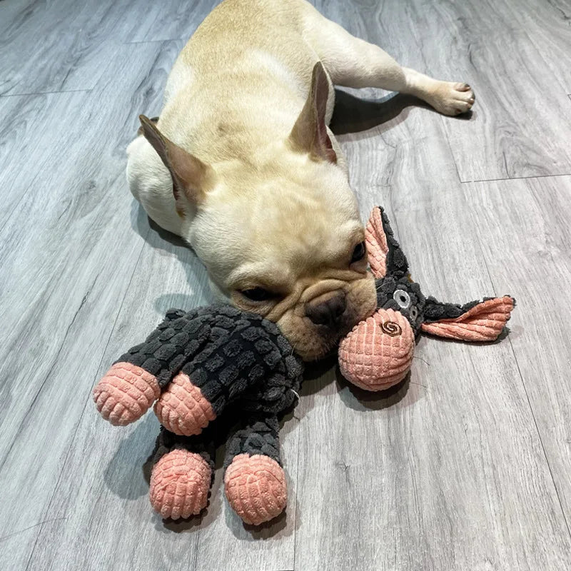 Plush Squeaky Donkey Dog Toy – Soft Chew Toy for Small & Medium Dogs