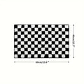 Plush Checkered Grid Bath Mat