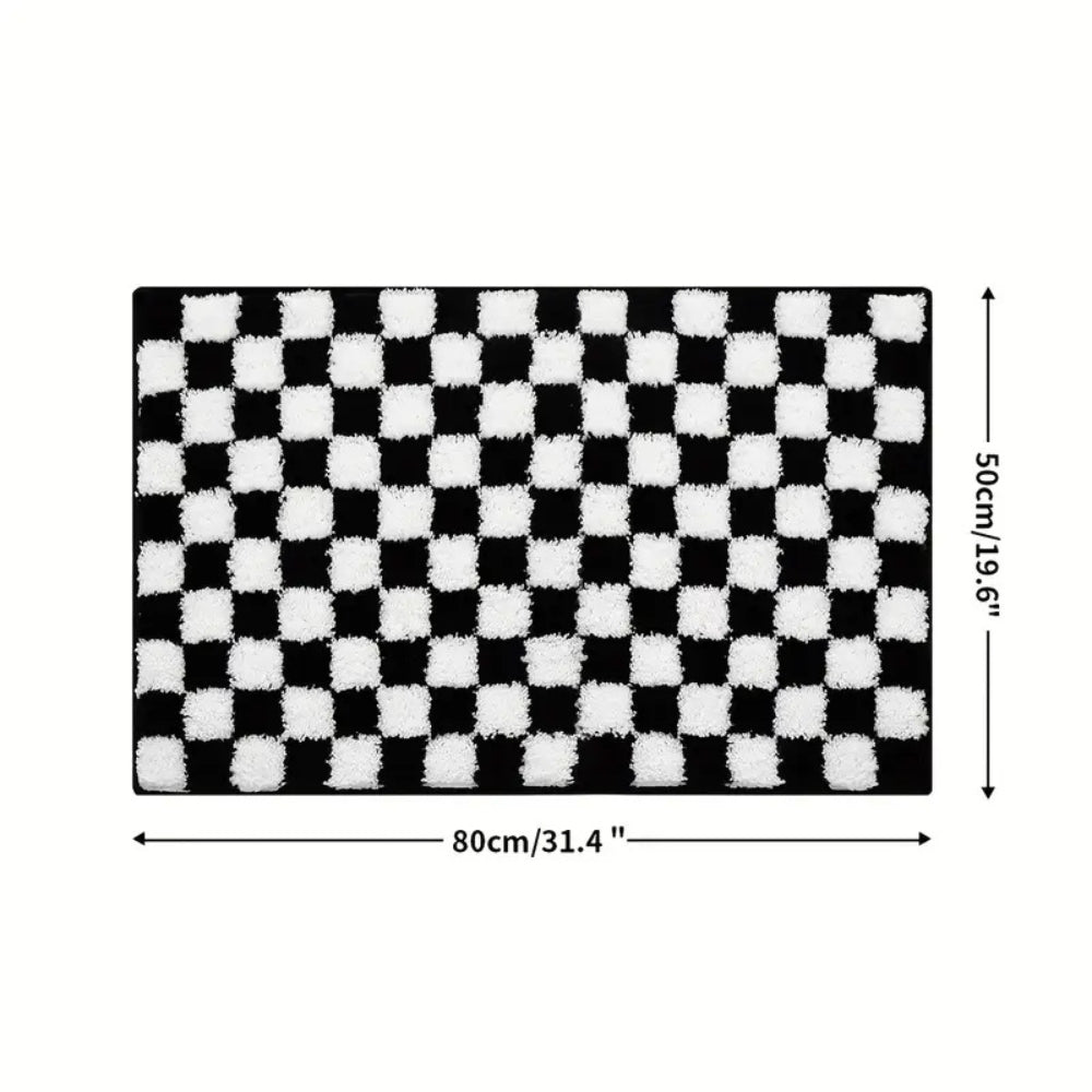 Plush Checkered Grid Bath Mat 20"x31.5"