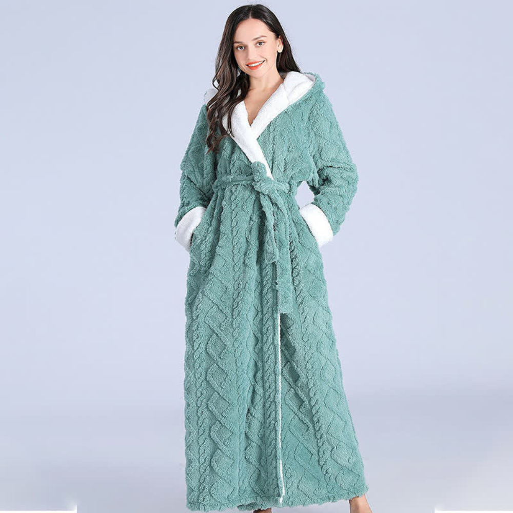 Women's Bathrobe - Hooded Plush Robe