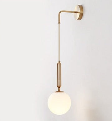 Poiret Series Brass & Glass Globe Hanging Wall Lamp - Final Sale