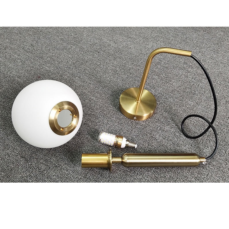 Poiret Series Brass & Glass Globe Hanging Wall Lamp - Final Sale