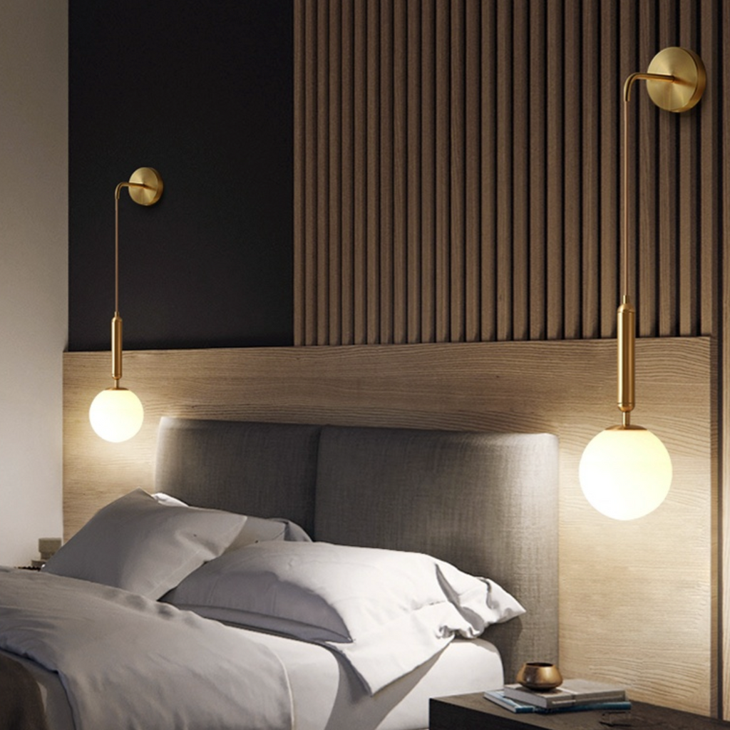 Poiret Series Brass & Glass Globe Hanging Wall Lamp - Final Sale