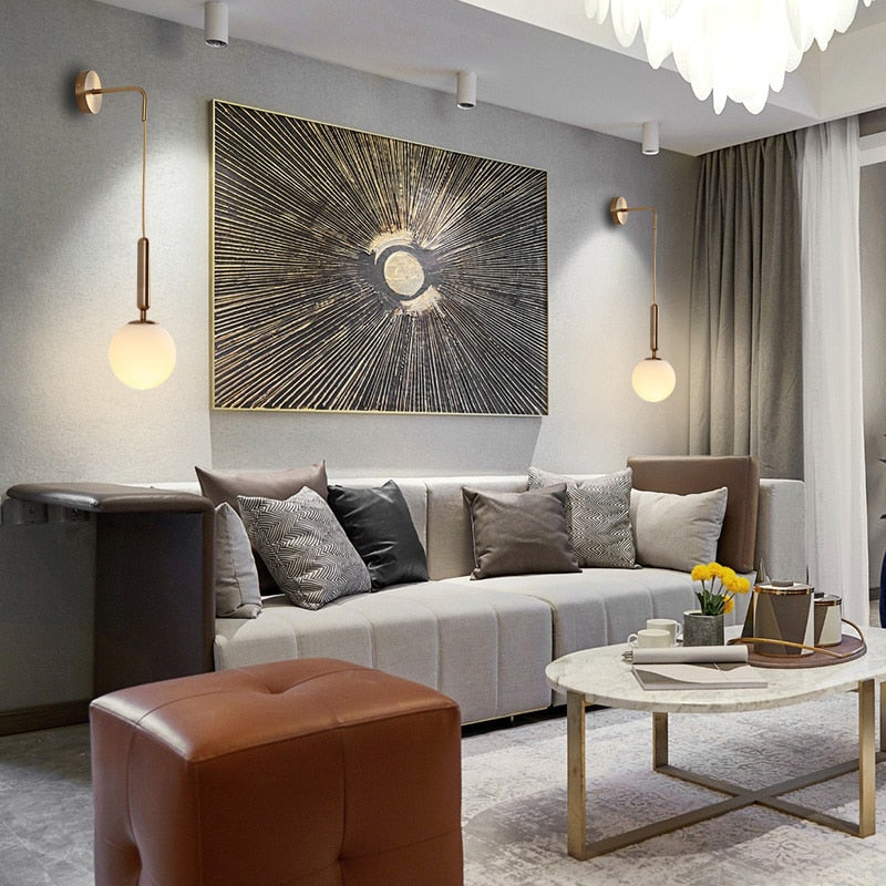 Poiret Series Brass & Glass Globe Hanging Wall Lamp - Final Sale