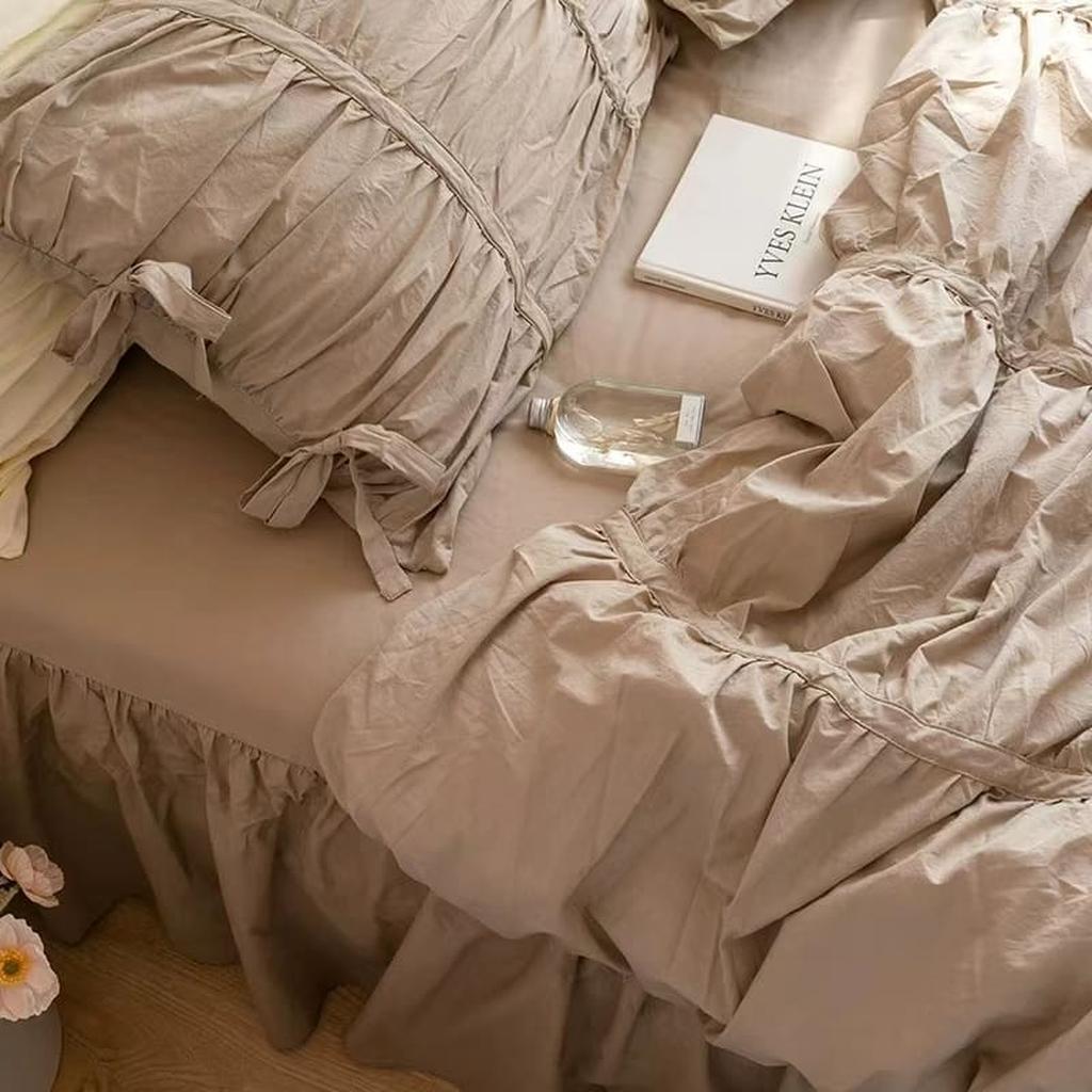 Princess Ruched Duvet Cover - Brown
