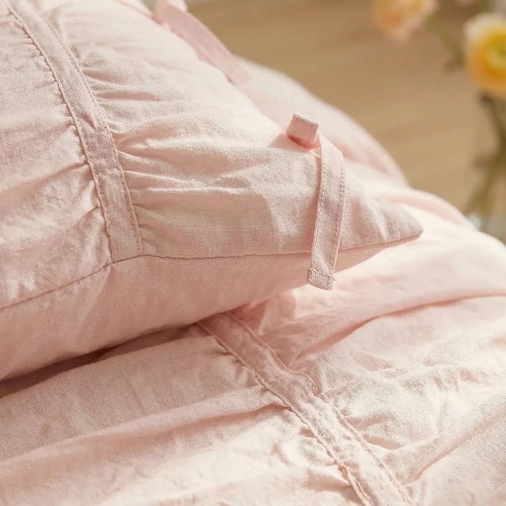 Princess Ruched Bedding Set - Pink