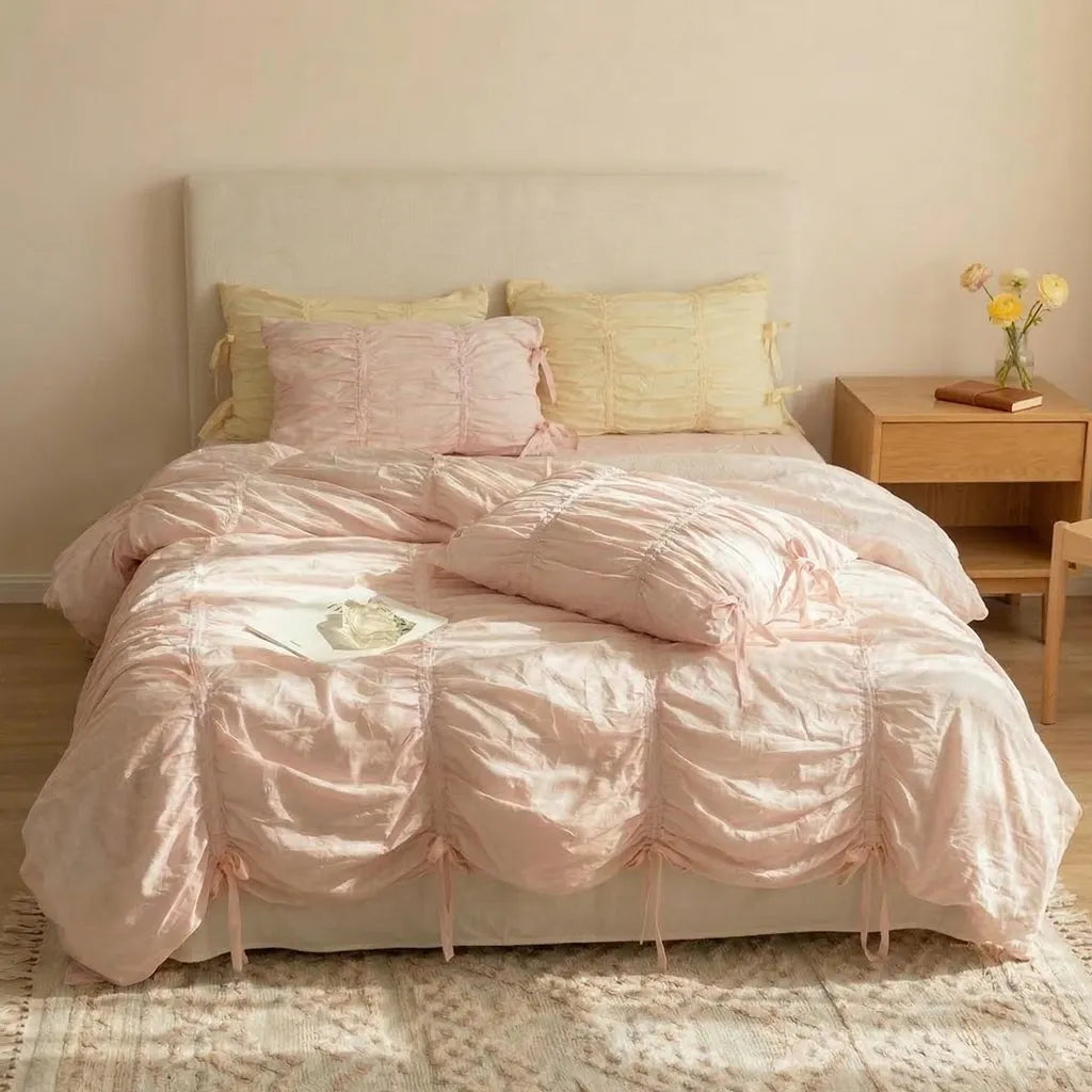 Princess Ruched Duvet Cover - Pastel Yellow