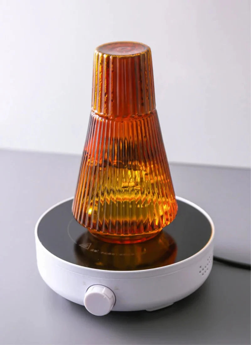 Prism Pleated Glass Carafe & Cup Set