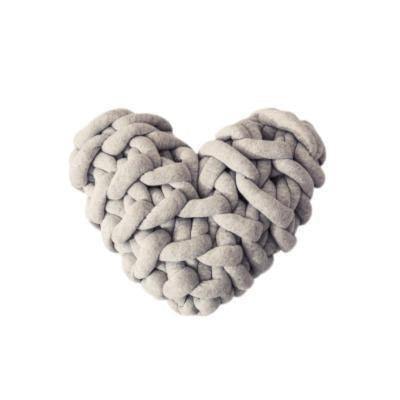 Valentine Heart Chunky Twist Throw Pillow Cushion Silver 28cm x 27cm