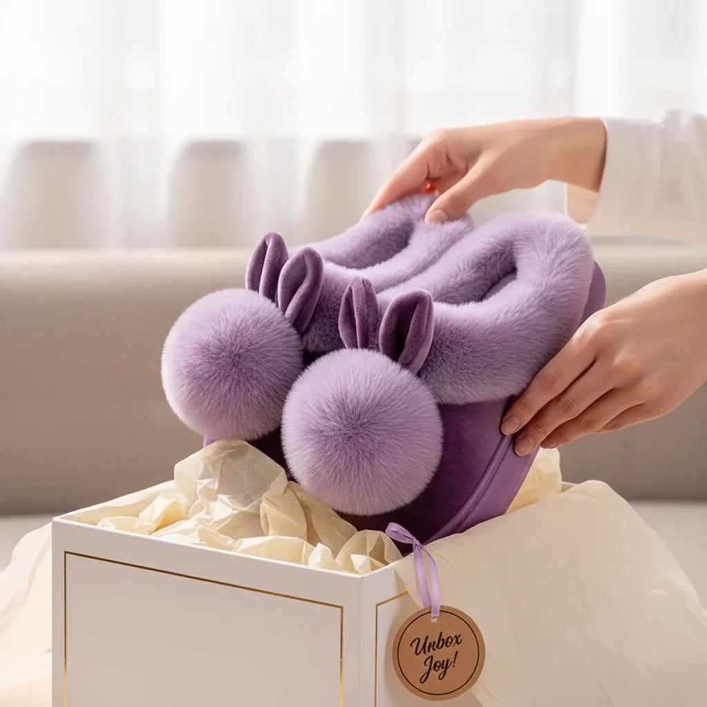 Bunny Plush Slippers - Women's Month Sale