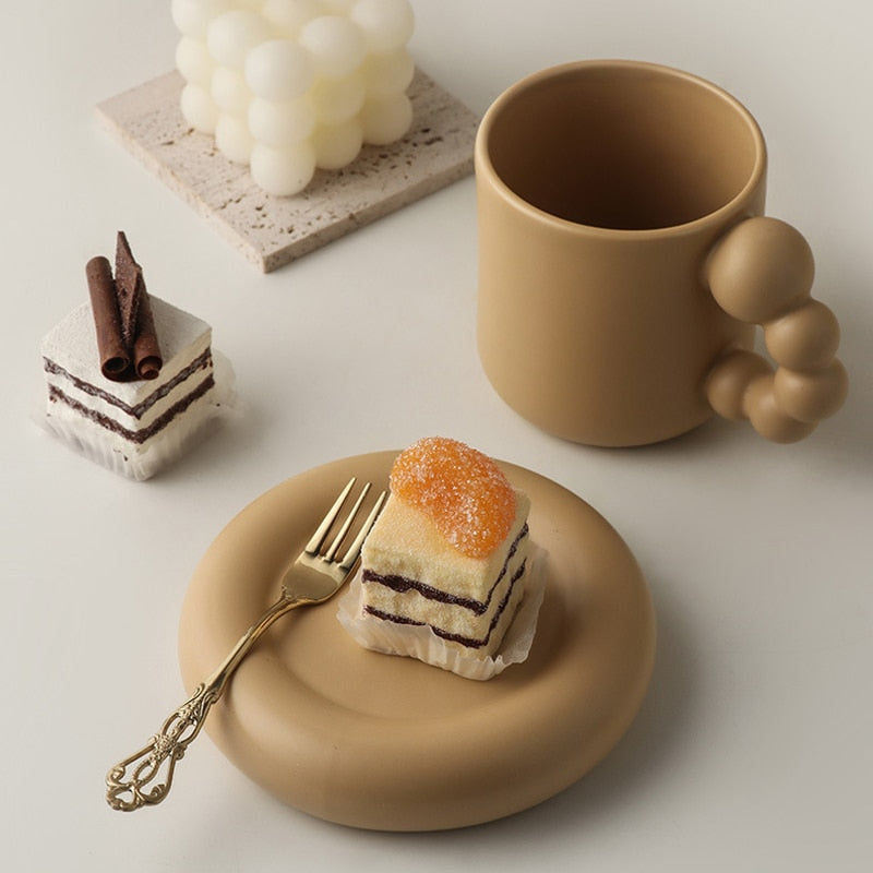 Puff Ceramic Mug & Plate Set