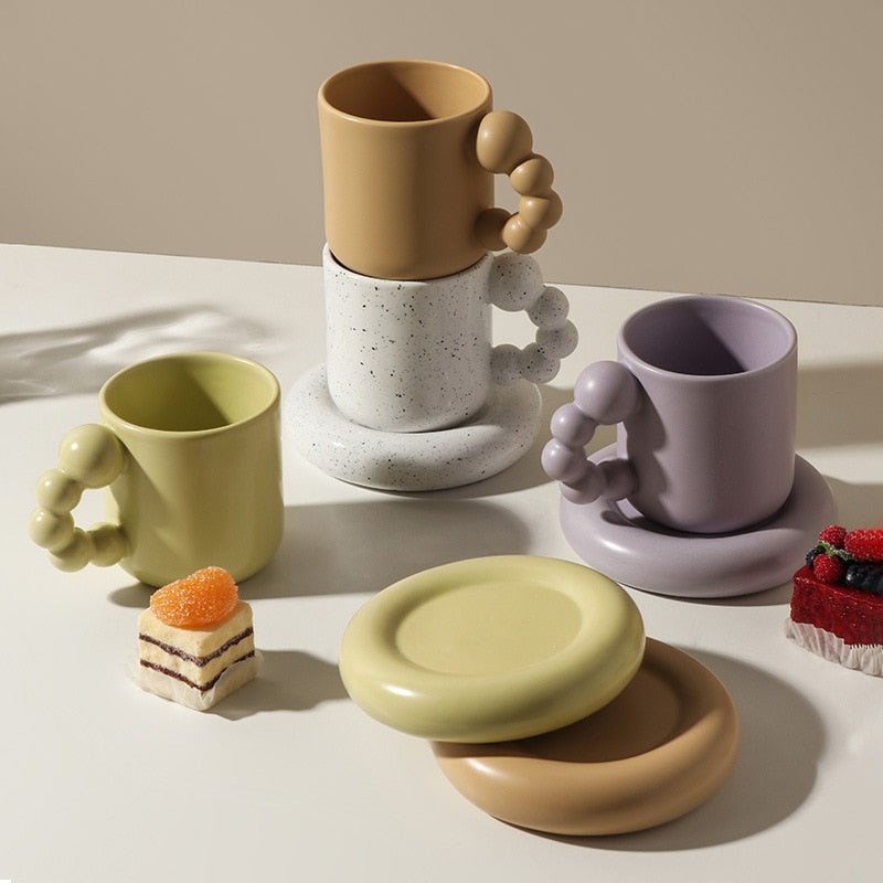 Puff Ceramic Mug & Plate Set