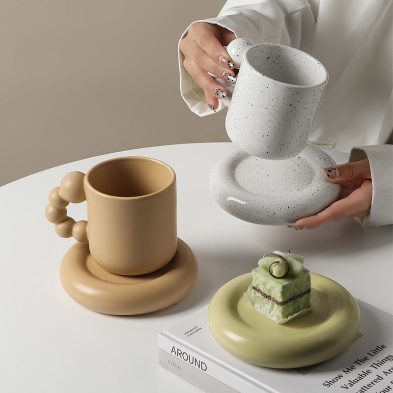 Puff Ceramic Mug & Plate Set