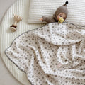 Pure Cotton Muslin Blanket with Miniature Floral Print