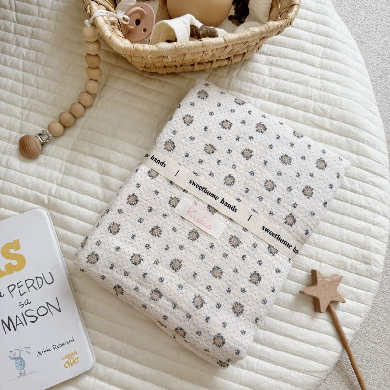 Pure Cotton Muslin Blanket with Miniature Floral Print