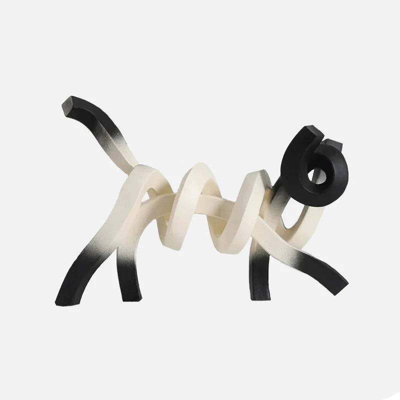 Purr Kitten Gradient Ceramic Figurine White Walking