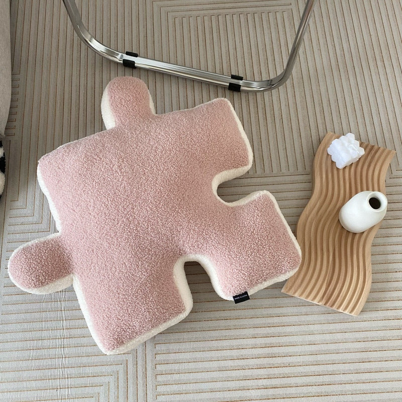 Puzzle Check Decorative Pillows Pink