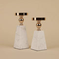 Pyramid Gold Marble Candle Holder