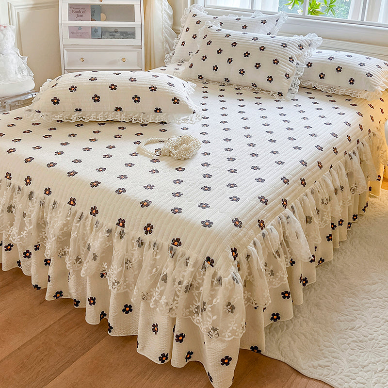 Cotton Floral Bed Skirt Sunbloom