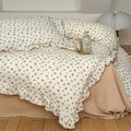 Rose Floral Ruffle Bedding Set – Cotton Muslin