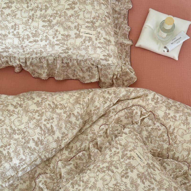 Woodland Muslin Bedding Set – Ruffled Cotton