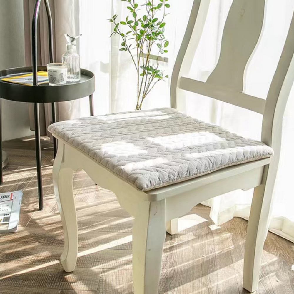 Quilted Japanese-Inspired Seat Cushion Ivory Tone