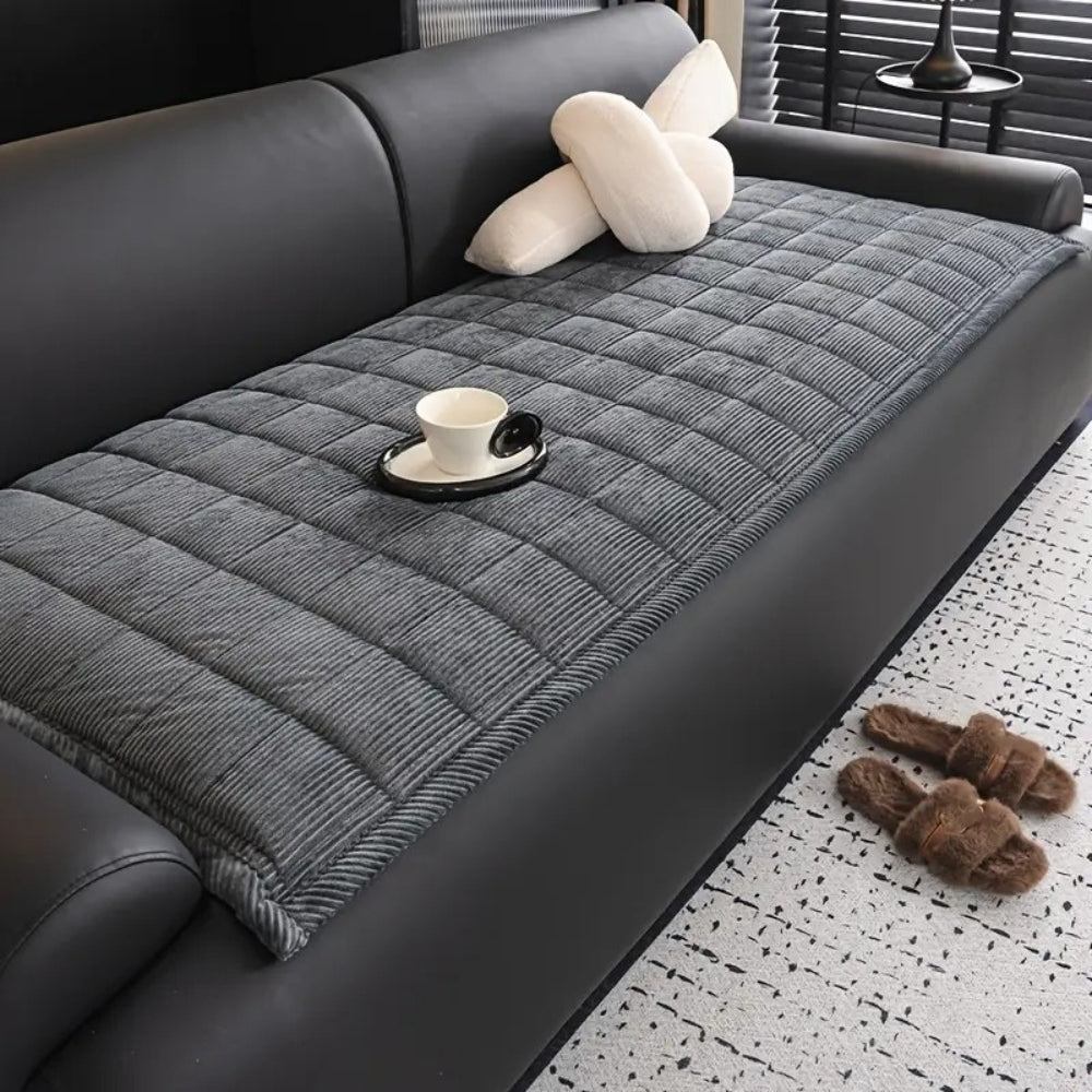 Metro Line Quilted Couch Cover Mat Slate Haze