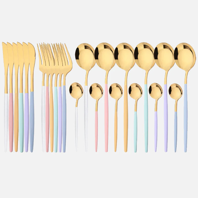 Rainbow Flatware Set Gold