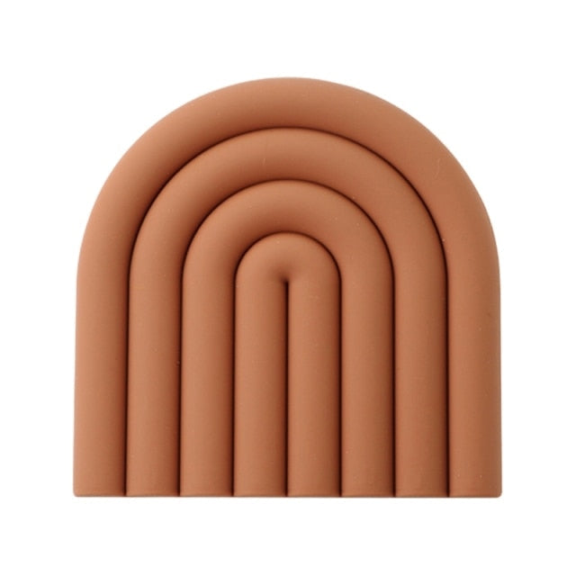 Rainbow Silicone Mat Coasters Orange