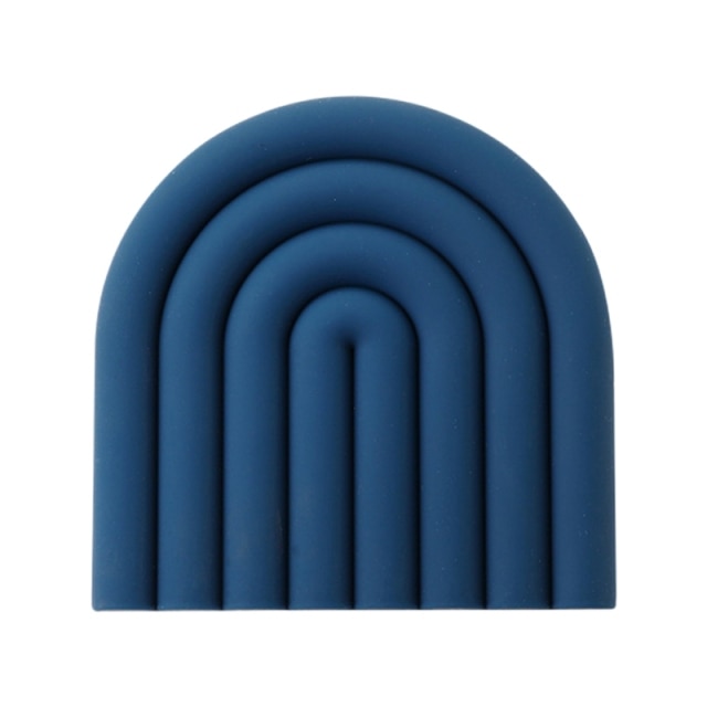 Rainbow Silicone Mat Coasters Dark Blue