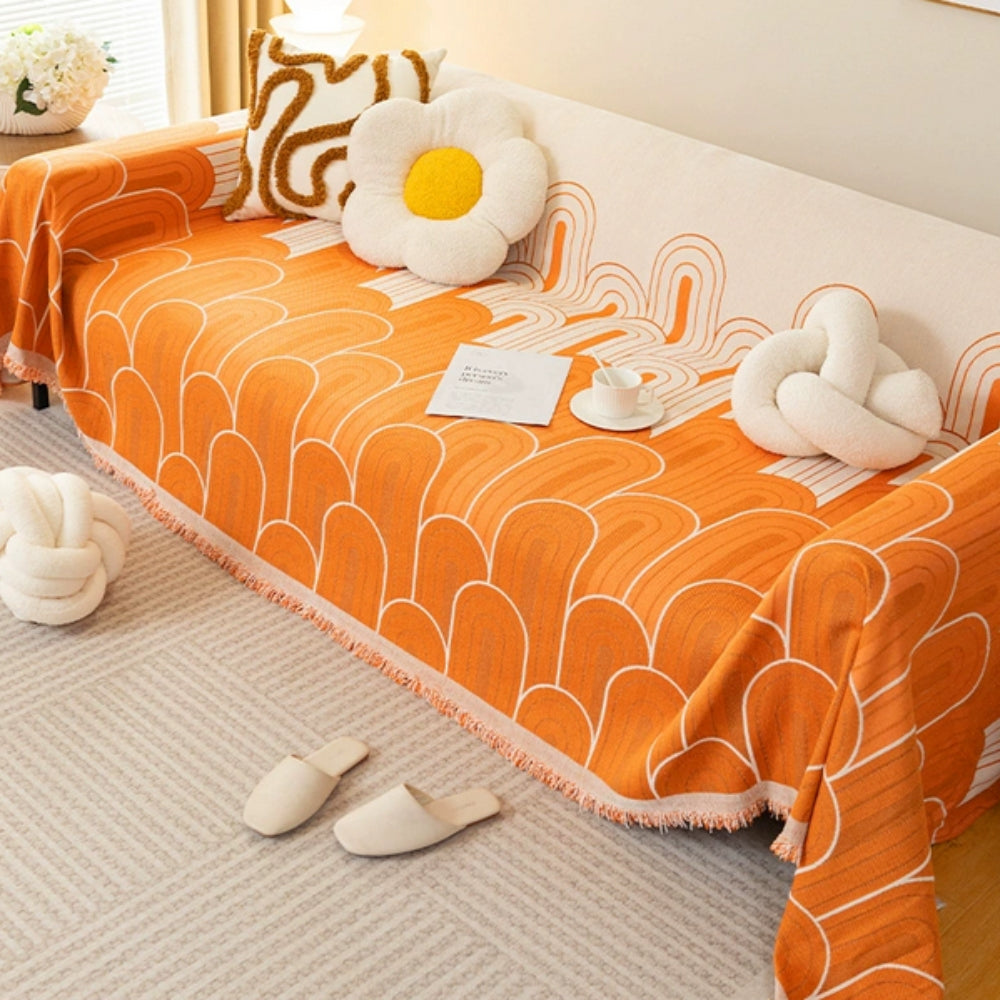 Rainbow Arches Chenille Sofa Cover Ember Rise