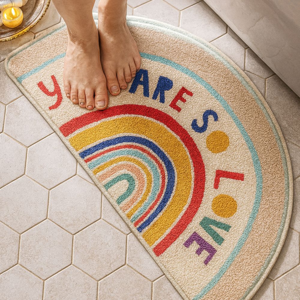 Rainbow Glow Half-Moon Bath Mat Loved Arc