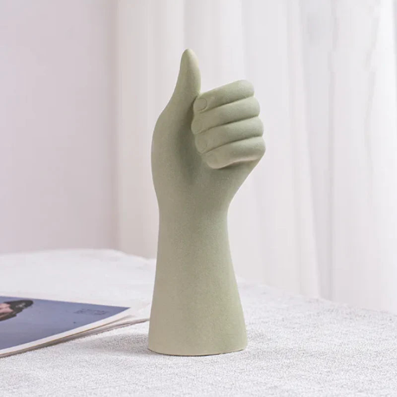 Raise Your Hand Ceramic Vase Fern Thumbs up