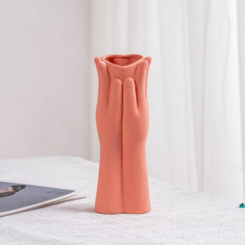 Raise Your Hand Ceramic Vase