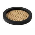 Rattan Cane and Wood Frame Decorative Tray