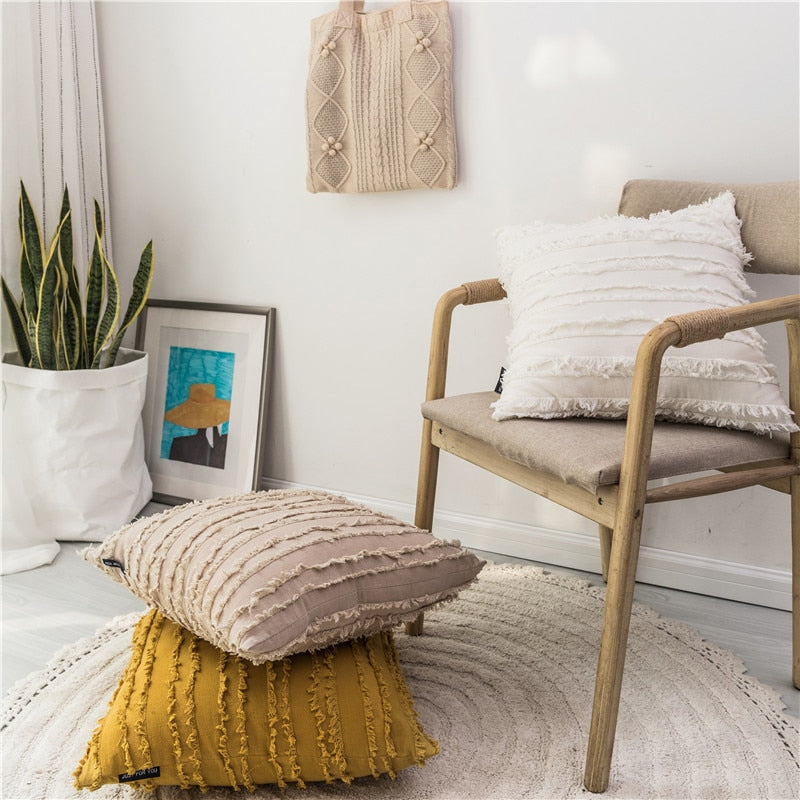 Raw Edge Square & Lumbar Pillow Cover
