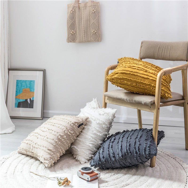 Raw Edge Square & Lumbar Pillow Cover