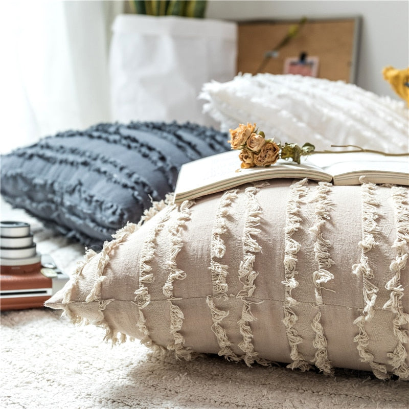 Raw Edge Square & Lumbar Pillow Cover